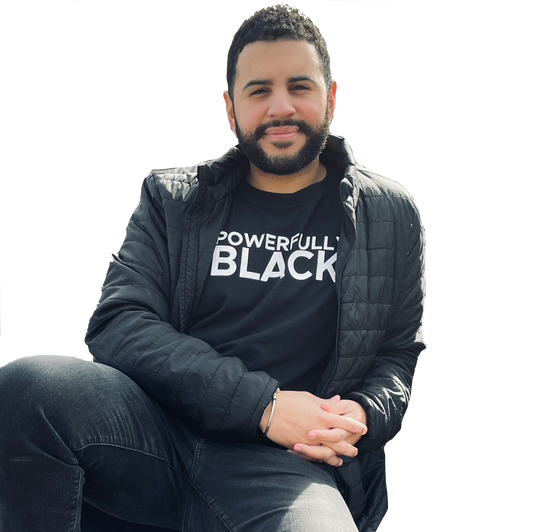 Powerfully Black T-Shirt worn by Brandon.