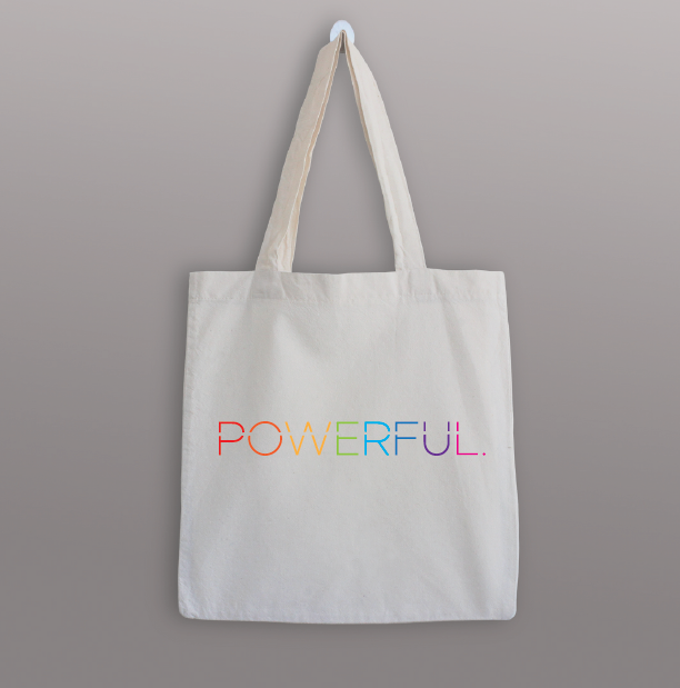 COLOURFUL POWERFUL LOGO TOTE BAG