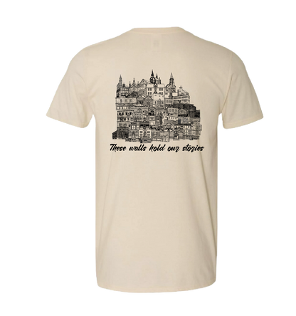 These Walls Hold Our Stories – Back Design T-Shirt (Whitney Pier with Front Chest Print)