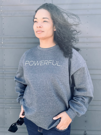 POWERFUL. LOGO CREWNECK