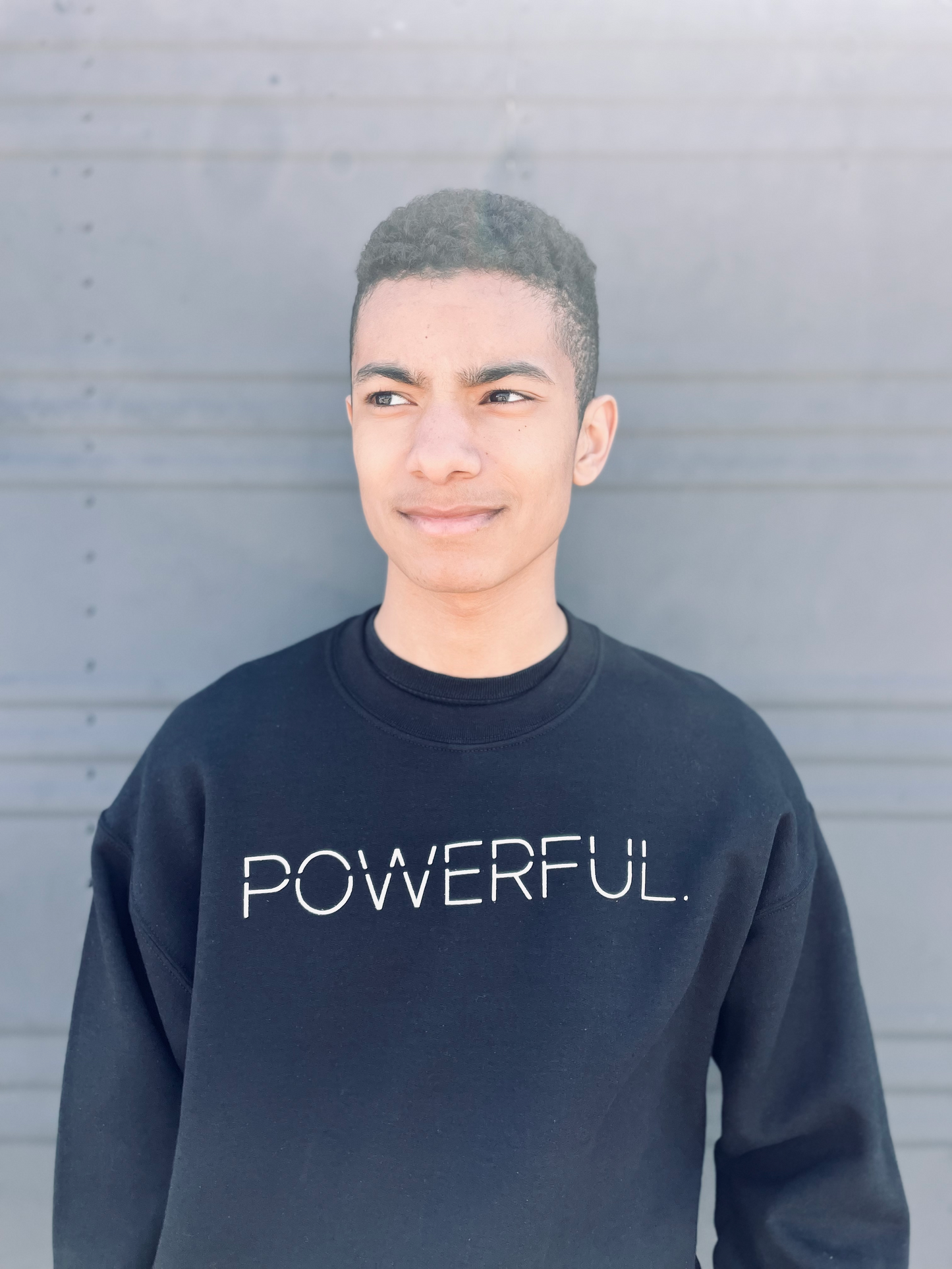 POWERFUL. LOGO CREWNECK