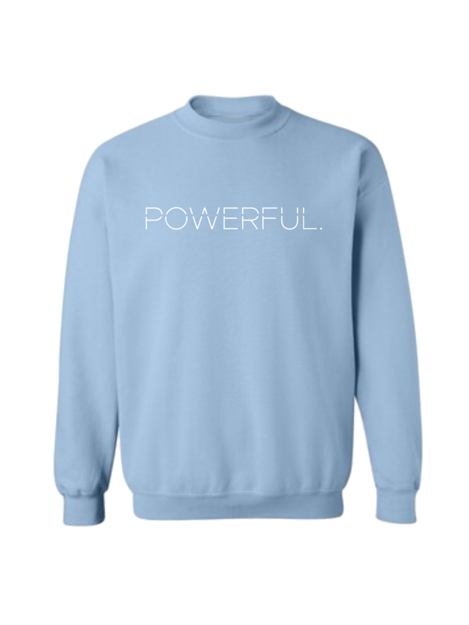 Light Blue Powerful.Creative Logo Sweatshirt