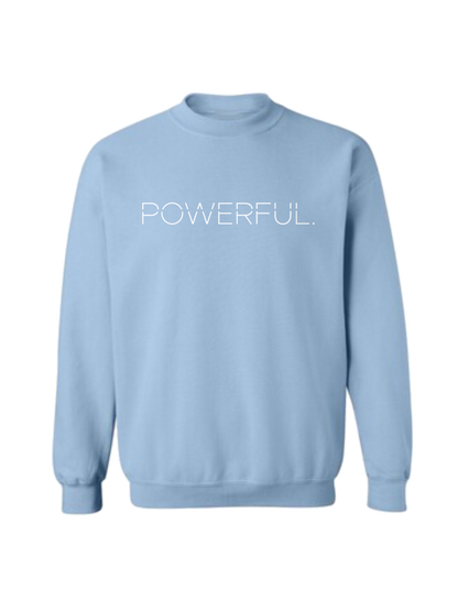 Light Blue Powerful.Creative Logo Sweatshirt